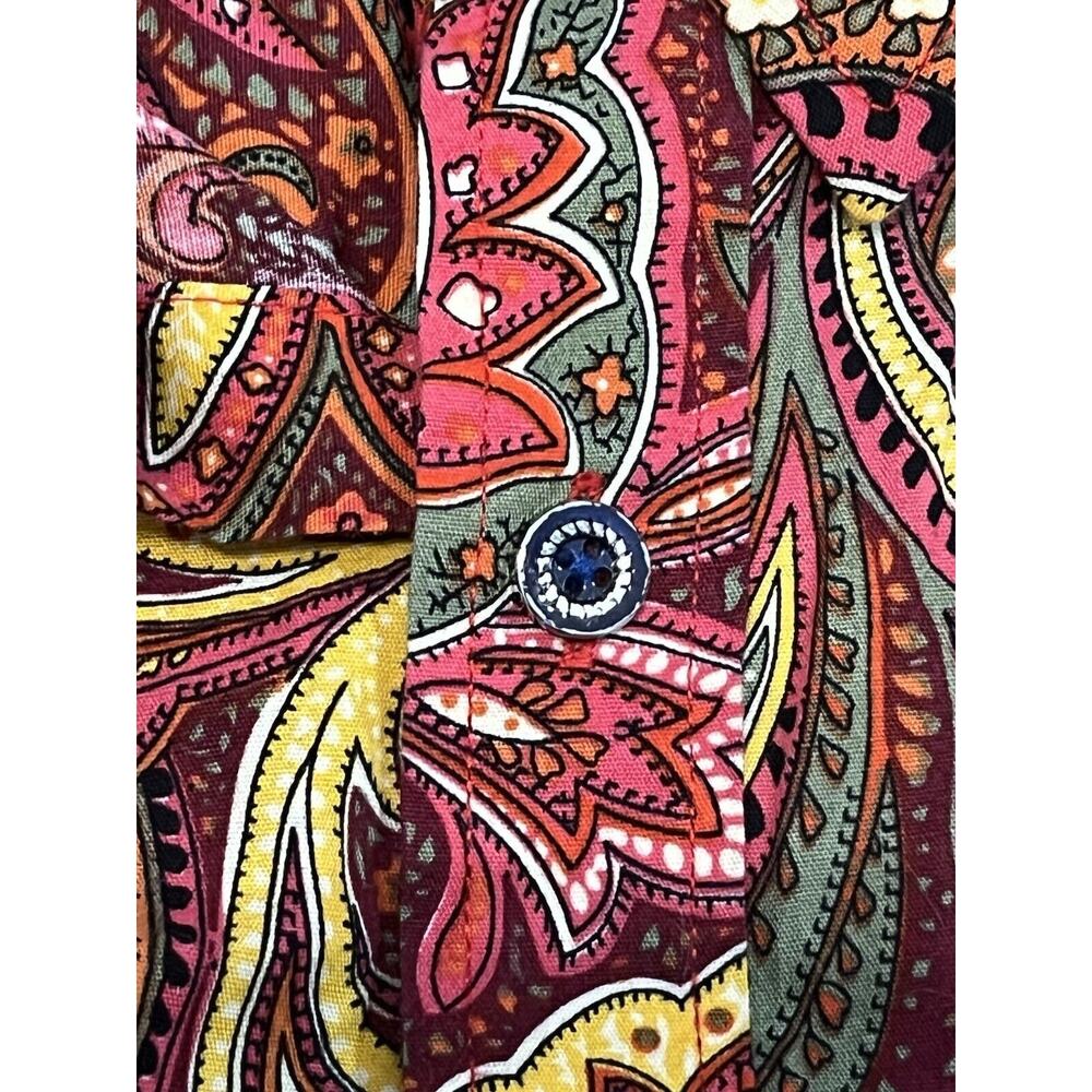 Coofandy Men's Paisley Cotton Long Sleeve XL Floral Print Casual Retro Button - Picture 4 of 8